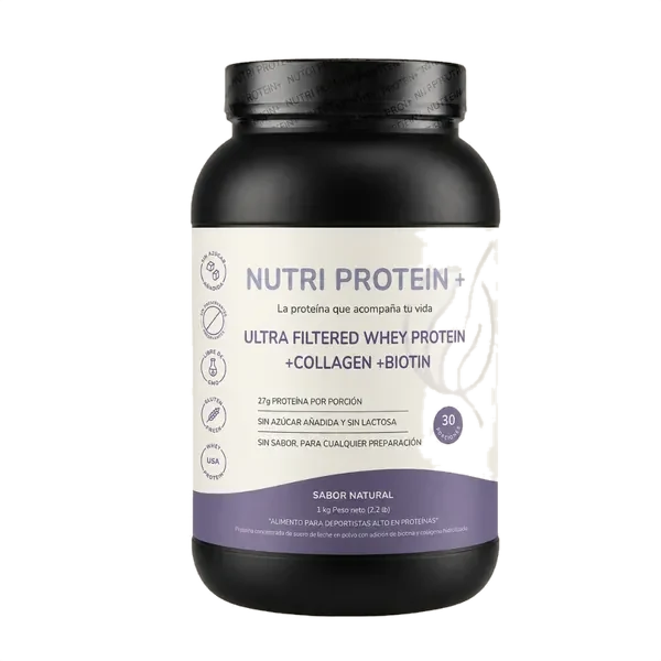 NutriProtein+ Proteina Whey con Colágeno y Biotina 1kg